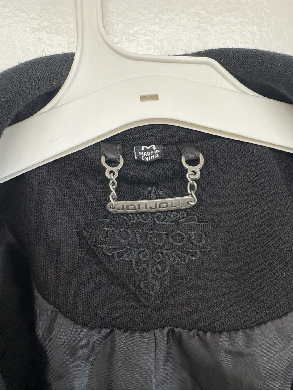 Jou Jou Black Double-Breasted Belted Pea Coat